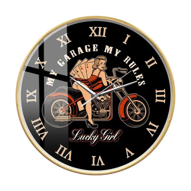 horloge pin up moto - horloge-industrielle