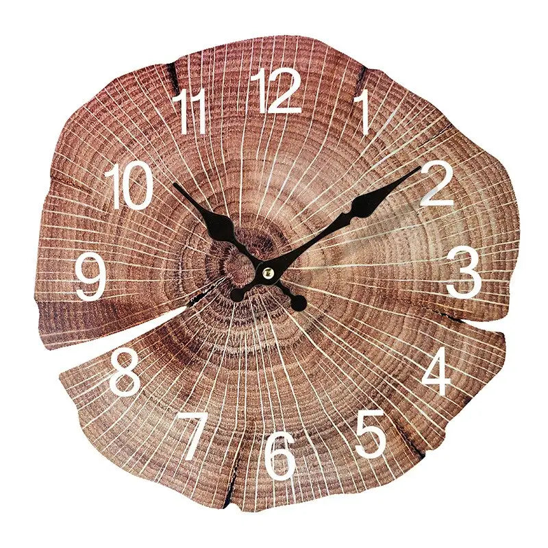 horloge murale en bois naturel - horloge-industrielle