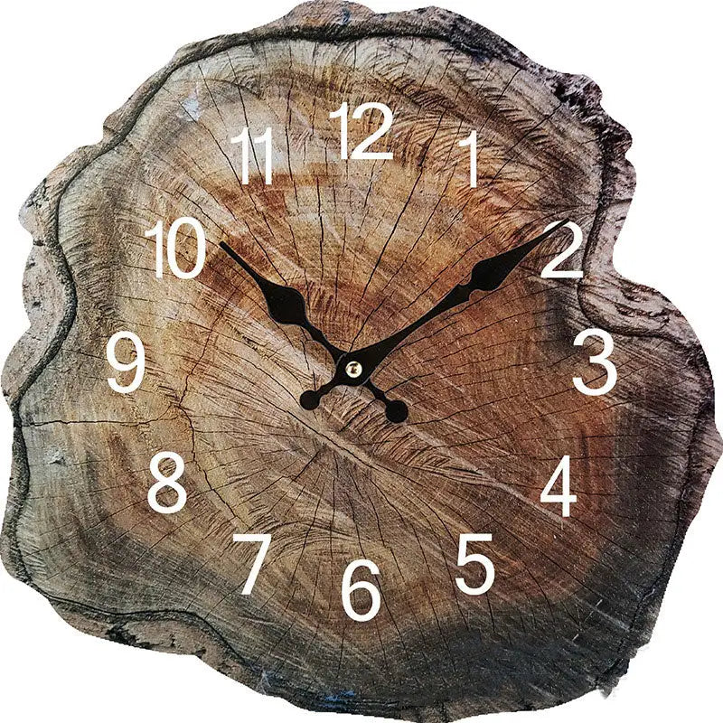 horloge murale en bois naturel - horloge-industrielle