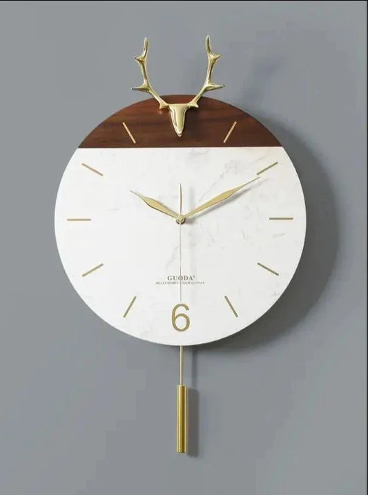 horloge murale tête de cerf - horloge-industrielle