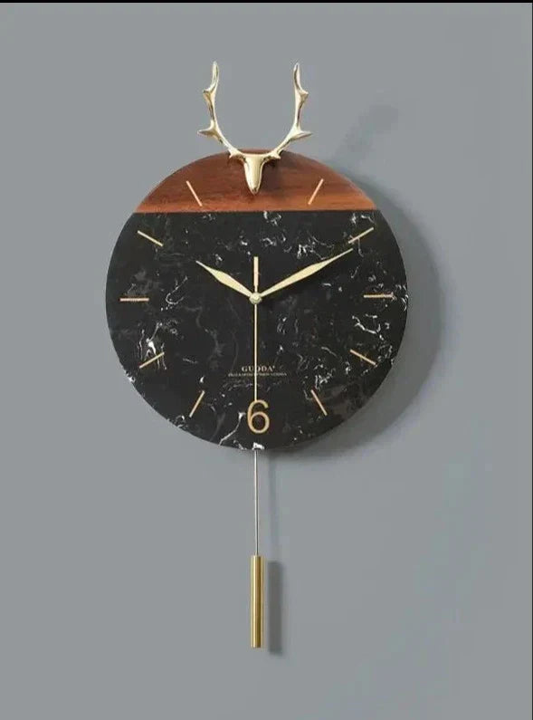 horloge murale tête de cerf - horloge-industrielle