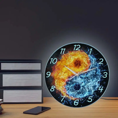 Horloge murale Yin Yang - horloge-industrielle