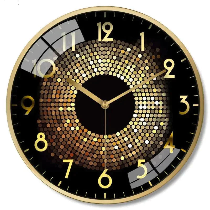 Horloge Murale Noir et Doré 30 cm