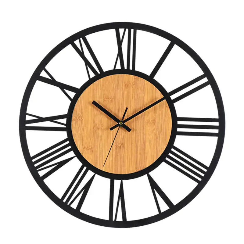 Horloge Murale Noir et Bois 40 cm