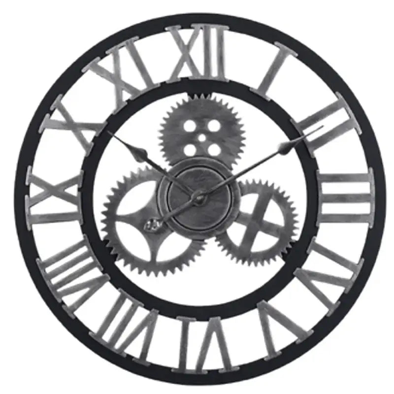 Horloge Style Industriel — Romain ou Arabe, Or ou Argent